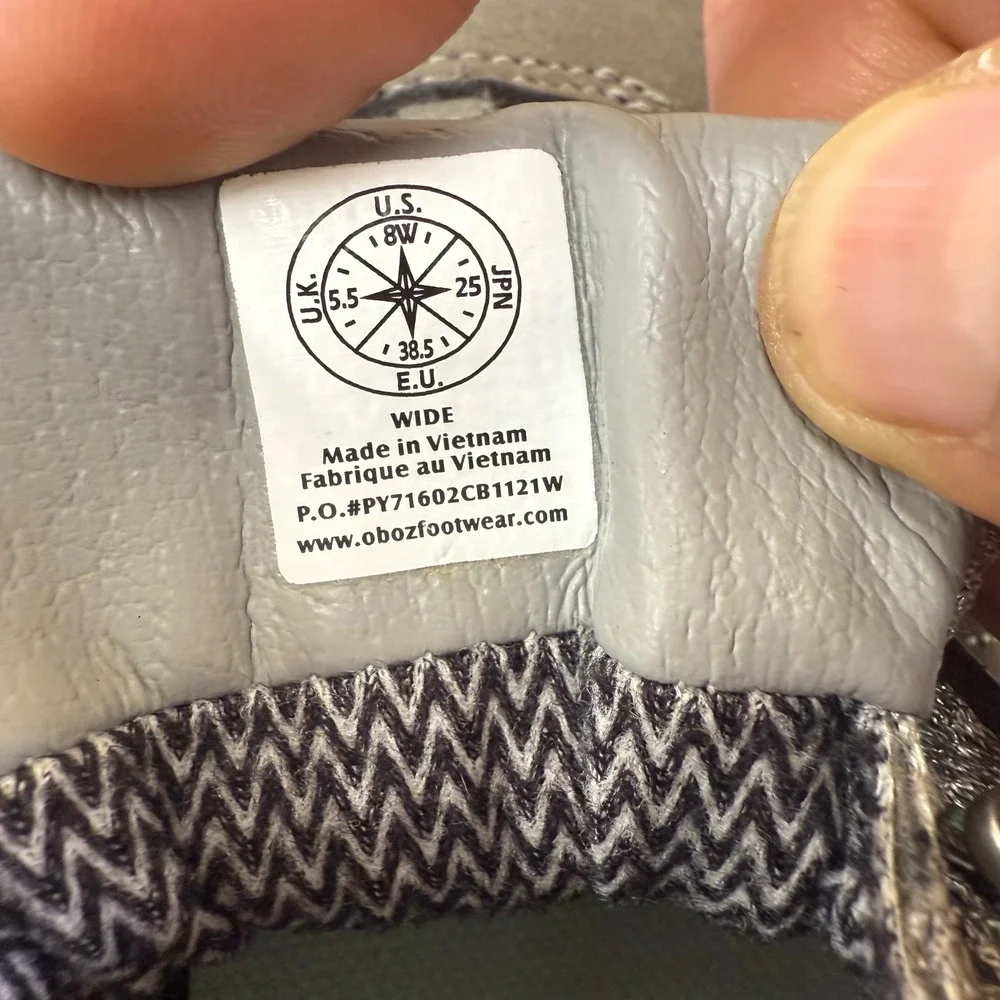 OBoz Waterproof Hiking Shoes Women's Gray Teal Lace Up Outdoor Boots women's S 8 - Picture 15 of 16